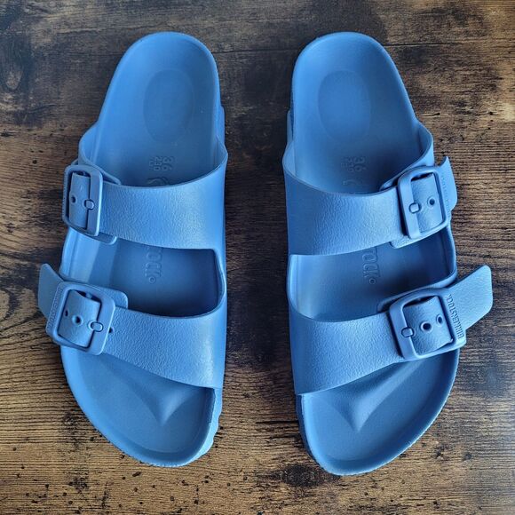 Birkenstock Womens 36 / L5 Arizona Essentials EVA Slides Sandals Blue - Picture 2 of 5
